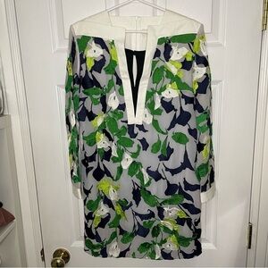 Peter Pilotto Silk and Cotton Floral Embroidered Shift Mini Dress 6